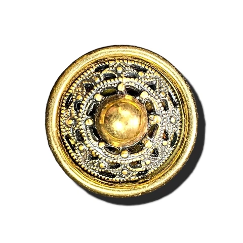 Brass Cup Pierced Button Bulb Blued Scroll Work Inserted Loop Shank Large 36 L Cover