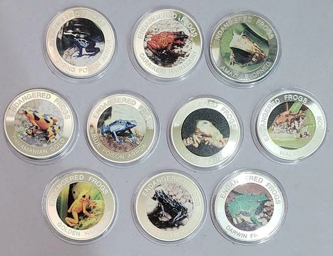 Frogs of the World 2010 Malawi 10 Coin Ag Plt Lot Cover