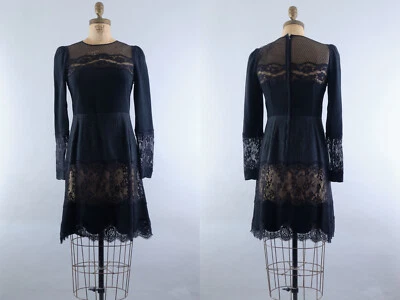 Dolce & Gabbana Black Lace & Jacquard Panel Dress – IT 42 / US 6 - Image 1 of 4