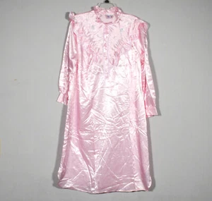 Camisón vintage Heather Lane bordado satinado cuello con volantes talla L - Imagen 1 de 4