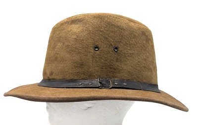 Sombreros Marca Castor Marrón Claro Gamuza Cuero Fedora Occidental Sombrero de Vaquero Para Hombre M Foto 1 de 4