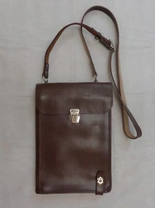 Vtg 1981 Soviet Map Leather Case Russian Army Officers Tablet Shoulder Strap Bag - Picture 1 of 21