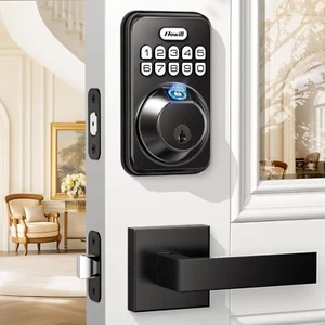 Zowill Fingerprint Door Lock, Keypad Lock w/2 Handles, Keyless Entry-MATTE BLACK - Picture 1 of 11