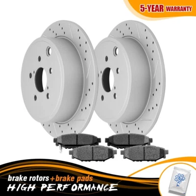 286mm Rear Rotors + Ceramic Brake Pad For 2009 2010-2013 Subaru Forester Impreza - Image 1 of 4