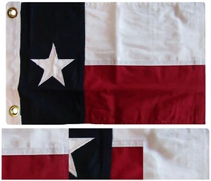 12x18 Embroidered Texas 100% Cotton Sewn Flag 2-Ply 12"X18" Appliqued Star - Picture 1 of 2