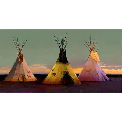 Tom GILLEON "Tribal Tripartito" Edición Limitada Lienzo Arte 15" x 30" Tipi Raro Foto 1 de 4