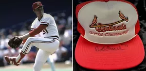 RARE Bob Forsch Died 2011) PSA/DNA Autograph Signed Hat 1982 St. Louis Cardinals - Picture 1 of 4