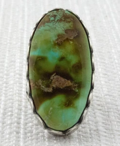 8 - High Grade Natural Pilot Mountain Turquoise Ring By Ella M. Linkin - Picture 1 of 4