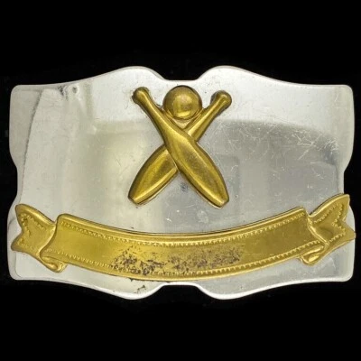Bowling Bowl Bowler Ball Strike League Player Brass NOS 80s Vintage Belt Buckle - Image 1 of 2