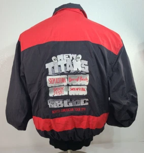 RARE Vintage New Titans On The Bloc Tour 1991 Sepultura Sacred Reich Jacket Lrg - Picture 1 of 12