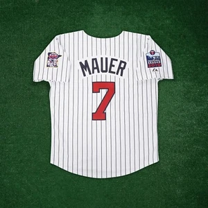 Joe Mauer 2010 Minnesota Twins Cooperstown Men's Home White Jersey - Picture 1 of 10