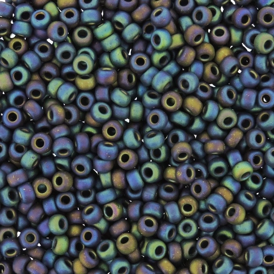 Miyuki 8/0 Matte Black AB Seed Bead 10g 8-401fr