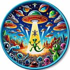 UFO's VS Earth Patch Aufbügeln Applikation Geeks & Gamers Spaß Sci Fi Abzeichen Weltraumkrieg