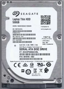 SEAGATE THIN Laptop HDD ST500LT012 500GB W3PVF7HB - Picture 1 of 3