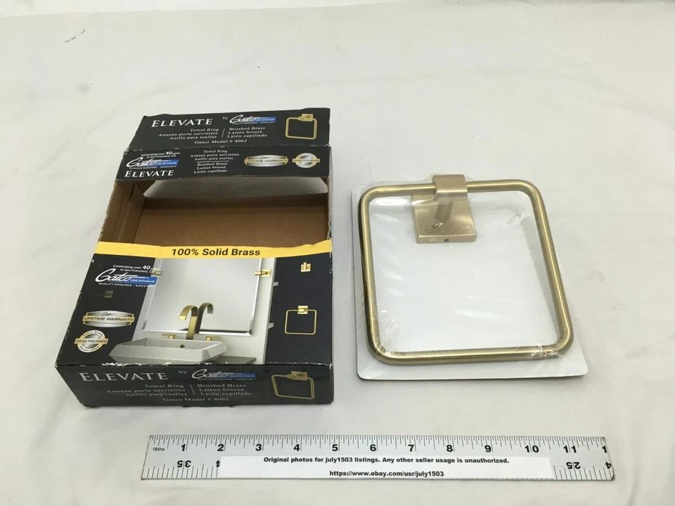 (1) NUEVO Anillo Toalla Gatco Elevate 100% Latón - LATÓN CEPILLADO - #4062 (sw) Foto 1 de 4