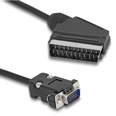 SCART Cable to SVGA VGA 15 PIN HD PLUG Lead 1.5M UK - Image 1 of 4