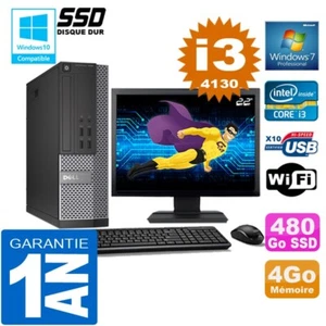 PC DELL 7020 SFF Core I3-4130 RAM 4Go Scheibe 480 GB SSD Wifi W7 Bildschirm 22 " - Bild 1 von 4