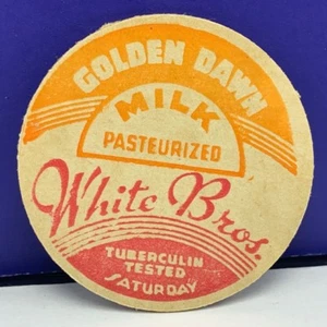 Dairy milk bottle cap farm vtg advertising Golden Dawn White bros vintage usa 18 - Picture 1 of 2