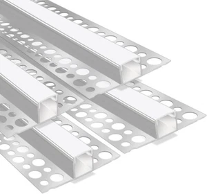 LEDLightsWorld Profilo LED in Gesso Confezione da 4 3,3 piedi/1 M, Gesso Alluminio. Chan.17mm - Foto 1 di 7