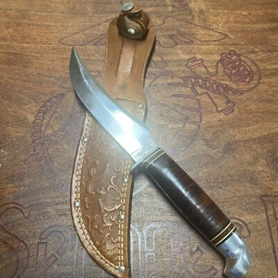 Cuchillo de hoja fija Western Field RARO/DESCONTINUADO hecho en EE. UU. con funda original Foto 1 de 4