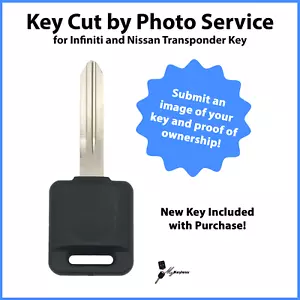 -Key Cut by Photo- Service for Replacement Nissan/Infiniti Transponder Key NI02T - Bild 1 von 7