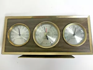 Vintage Airguide Chrome Weather Station Mid Century Thermometer Hygrometer WORKS - Picture 1 of 11