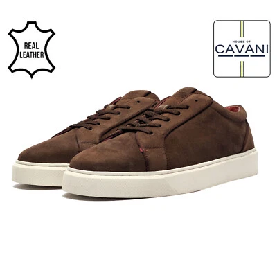 REAL LEATHER - House of Cavani P50 Men's Designer Casual Fashion Smart Trainers  - Image 1 of 4