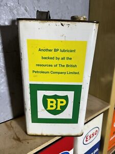 Vintage BP Oil Can Tin Old Petrol Pump Gallon