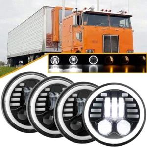 4PCS 5.75" LED Headlight 4PCS Hi/Lo Turn Signal For Kenworth W900A Peterbilt 359 - Picture 1 of 12
