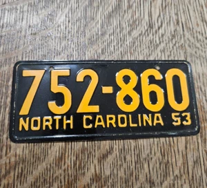 1953 GENERAL MILLS WHEATIES NORTH CAROLINA BICYCLE LICENSE PLATE - Picture 1 of 2