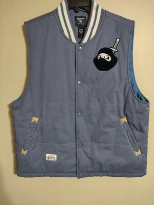 Chaqueta Chaleco Rocksmith Ninjas Azul Claro Aislado Botón a Presión - Para Hombre XLarge XL Foto 1 de 4