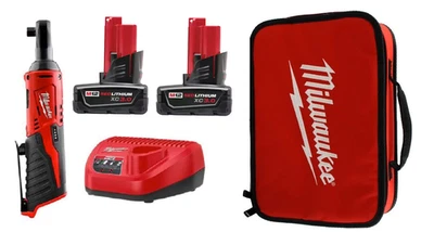 New Milwaukee 2457-20 3/8" Ratchet Tool & (2) 3A/H Batteries, CHG &Tool Bag - Image 1 of 4