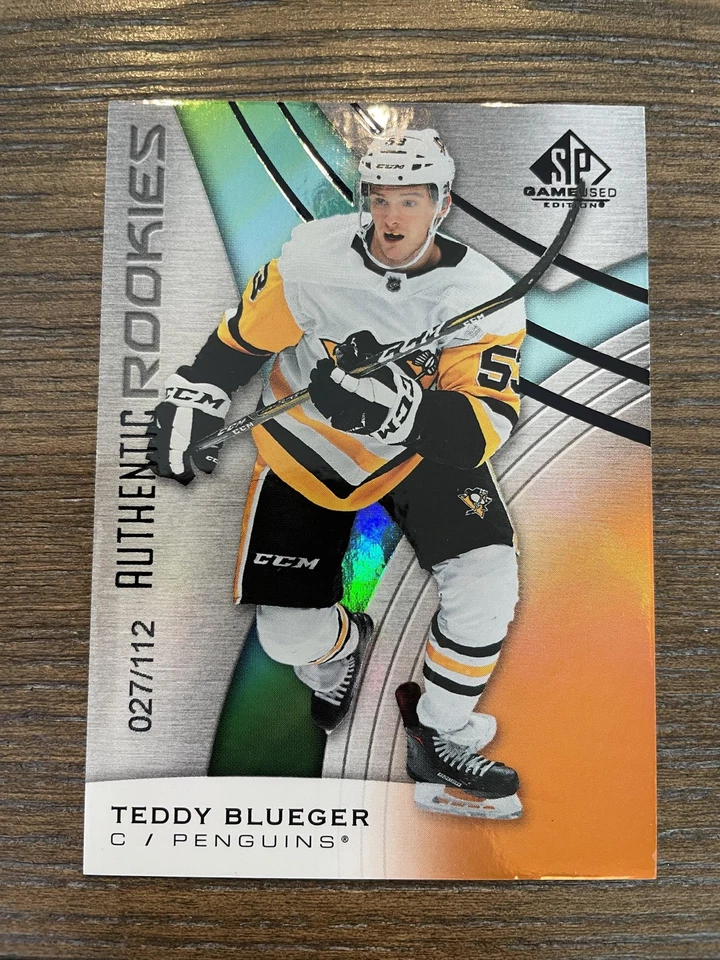 2019-20 SP Game Used #109 Teddy Blueger Orange Rainbow #/112 - Image 1 of 2