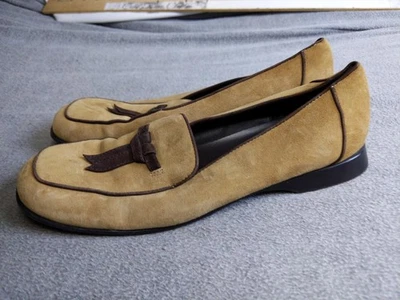 Aerosoles Shoes Womens Size 7 Tan Brown Plead It Suede Tassel Loafers Slip On - Image 1 of 4