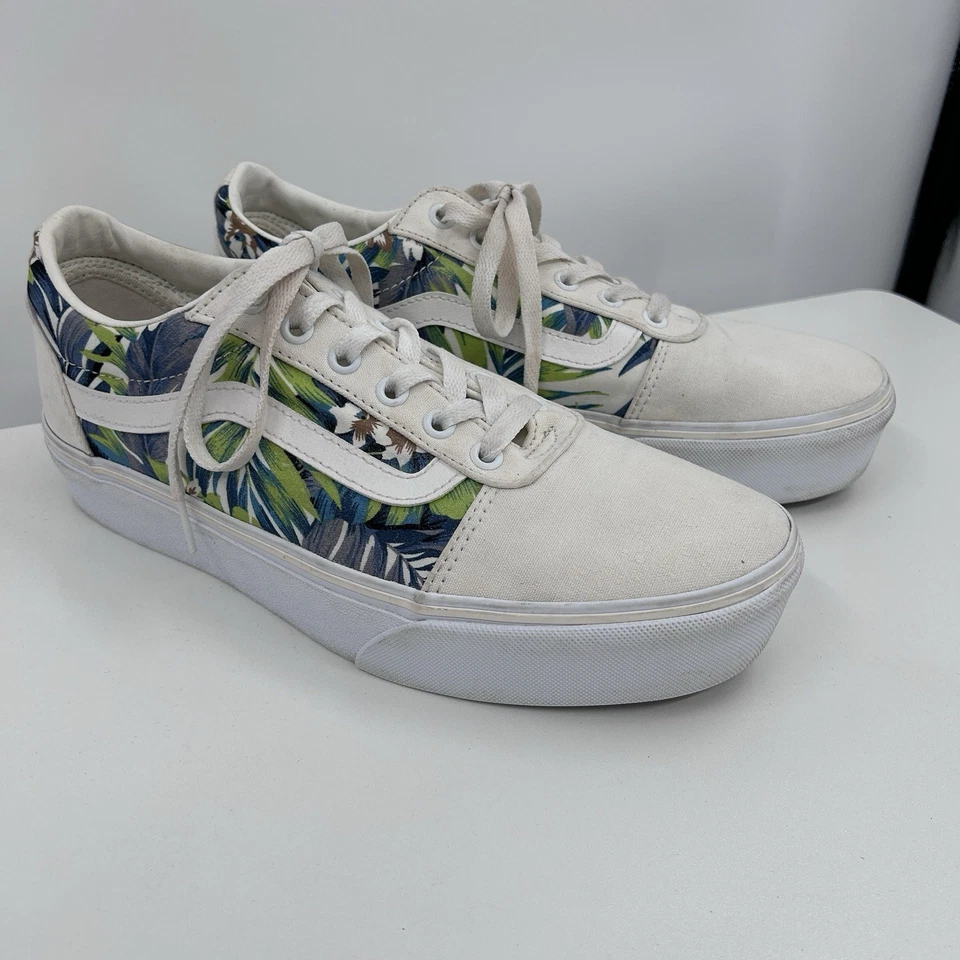 Vans Womens Ward Platform Floral Low Top Shoes Size 10 Lace Up Casual - Image 1 of 4