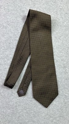 Corbata de cuello geométrica marrón Louis Roth ancha vintage seda Foto 1 de 4