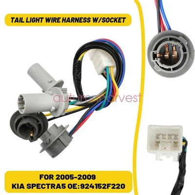 Rear Tail Light Wire Harness Socket Fits 05-09 Kia Spectra5 92415-2F220 USA - Image 1 of 4