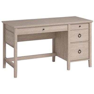 Sauder East Adara Engineered Wood Single Pedestal Desk in Cascade Oak Finish - Image 1 of 4