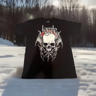 Rare Lamb Of God Skeleton Skull Logo Shirt Adult Large Black Hot Topic Metal NWT - Image 1 of 4