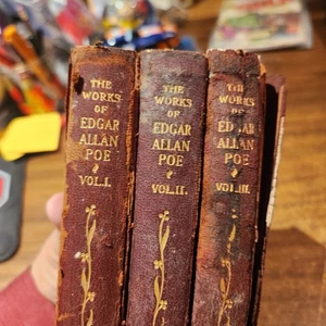 The Works of Edgar Allen Poe, Vol. 1-3 Complete Set, 1905 Leather See Pics for  - Bild 1 von 4