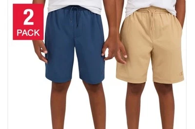 Paquete de 2 pantalones cortos Champion Youth 5/6 XS negros/grises o azules/bronceados Foto 1 de 4