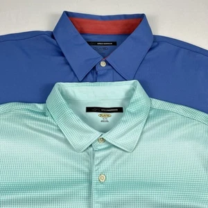Greg Norman Golf Polo Shirt Mens XL LOT of 2 Performance Play Dry Color Shark - Picture 1 of 18
