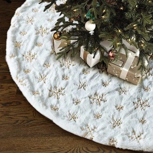Soft Rugs Snowflake Mat Blanket Tree Foot Carpet Christmas Tree Skirt - Picture 1 of 18