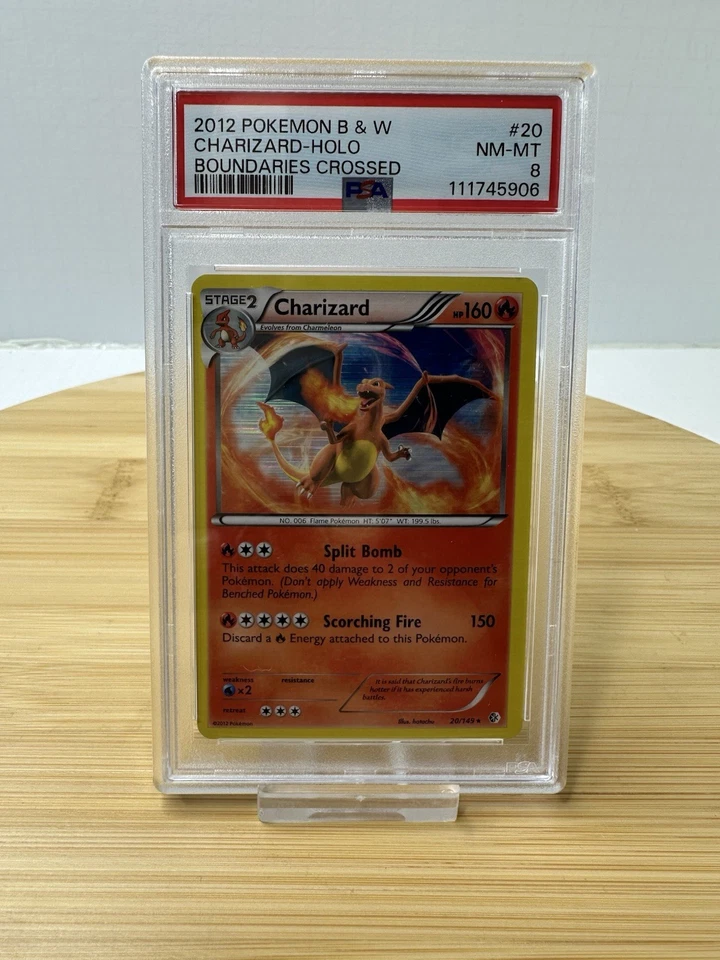 2012 Pokémon Black & White Charizard 20/149 Holo Boundaries Crossed PSA 8 NM-MT - Image 1 of 4