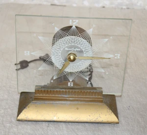 Rare 50's MasterCrafters Mid-Century Modern Eternalight Atomic Desk Clock WORKS! - Picture 1 of 13