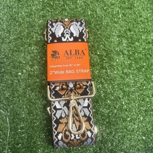 Alba Embroidered Bag Strap Gold Hardware Parisian Inspired Boho 2” Wide | NWT - Picture 1 of 2