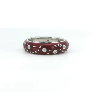 Hidalgo 18K Enamel Red Ring Size 6.25 - Picture 1 of 2
