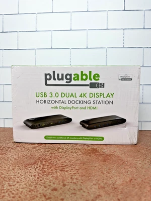 Plugable USB 3.0 Dual 4K Display Horizontal Docking Station with DisplayPort... - Image 1 of 4