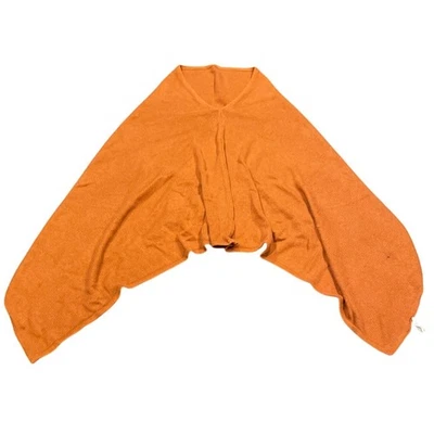 J.Crew Factory Women's Orange Knit Pullover Sweater Poncho Sharkbite Hem - Image 1 of 4