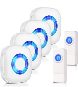Wireless Doorbell, PHYSEN Waterproof Door Bell Chime Kit Operating at 1300-Ft Ra - Picture 1 of 8